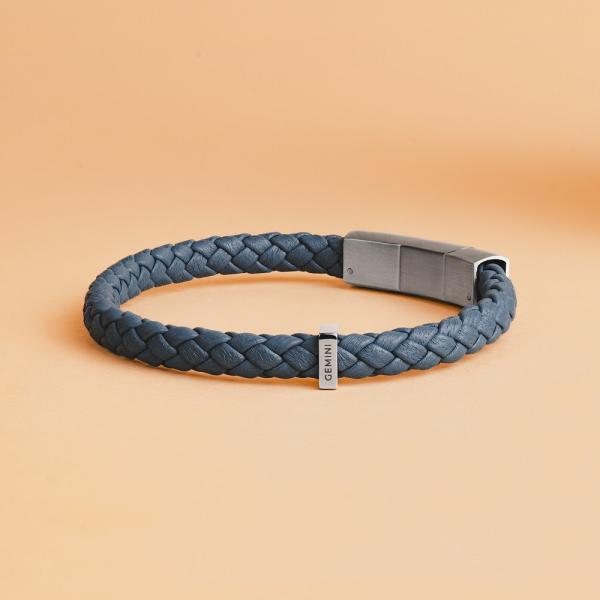 Hellblaues Armband aus italienischem Nappaleder - Una Light Blue